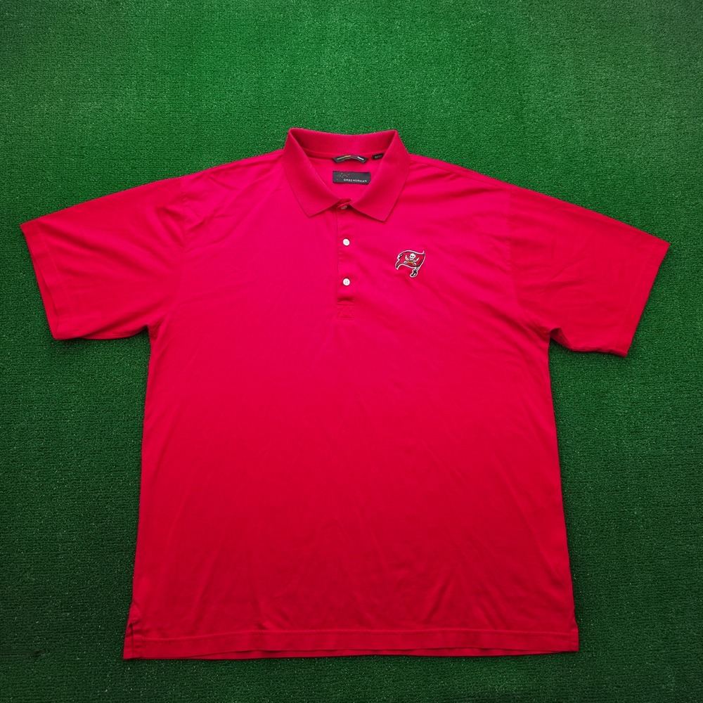 Greg Norman NFL Tampa Bay Buccaneers Performance Polo Shirt Mens XL Red Football
